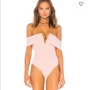 Superdown Aaliyah blush bodysuit from Revolve